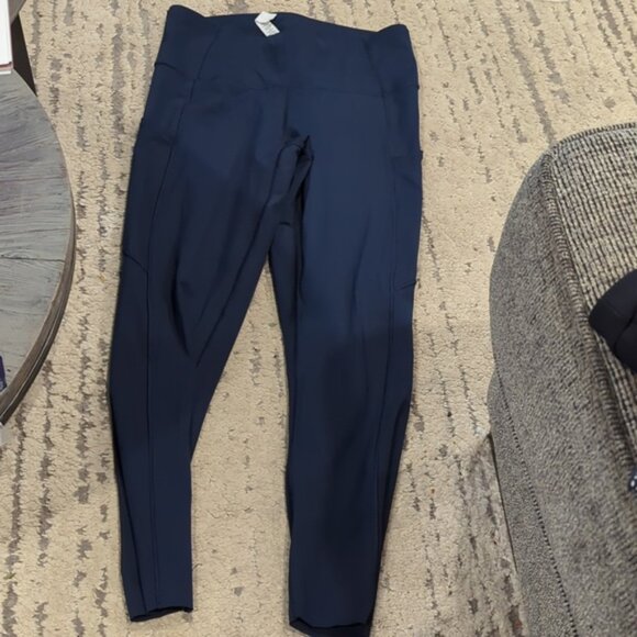 Lululemon Fast Free High Rise Crop II 23" Non Reflective Navy Nulux - Picture 4 of 8